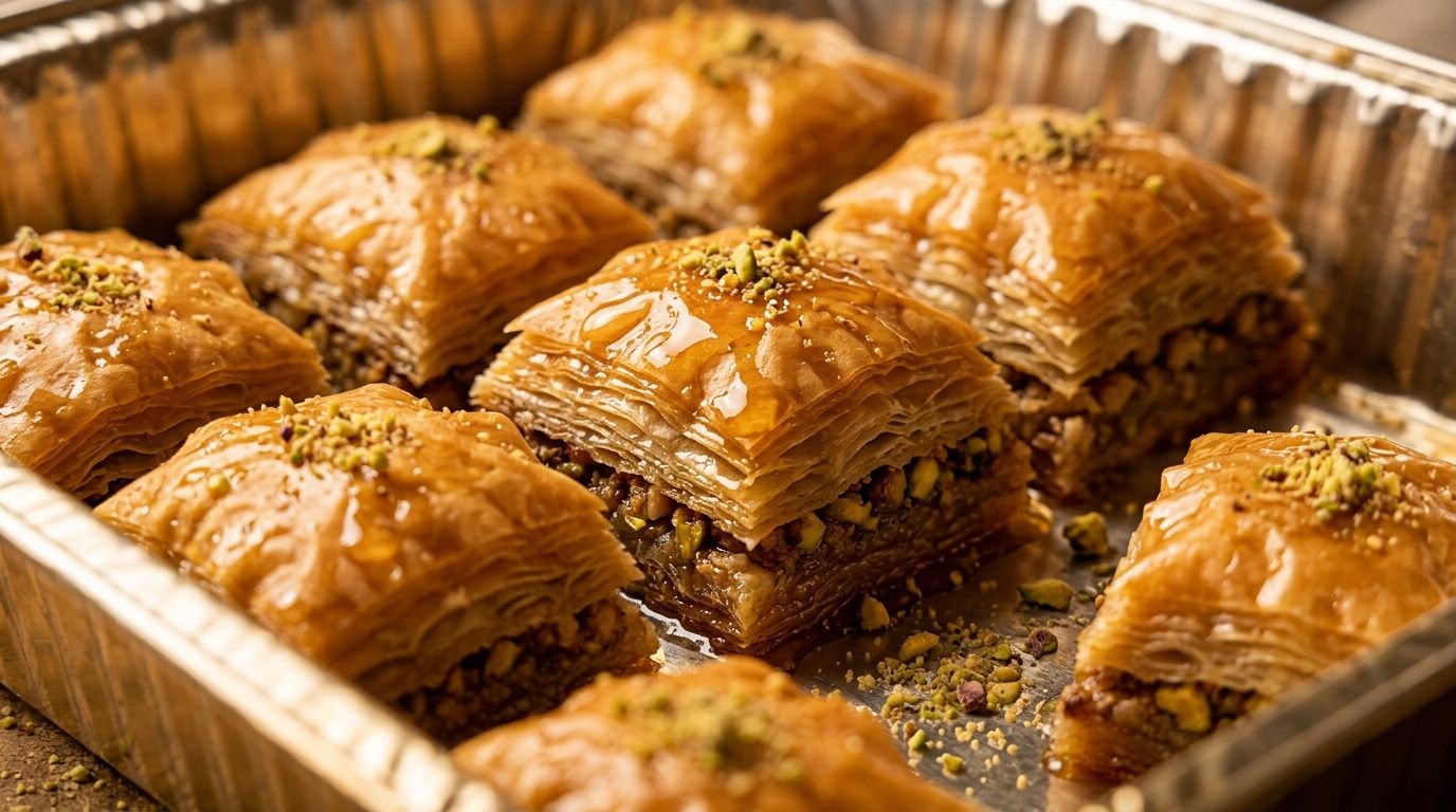 Baklava dessert tray for corporate catering