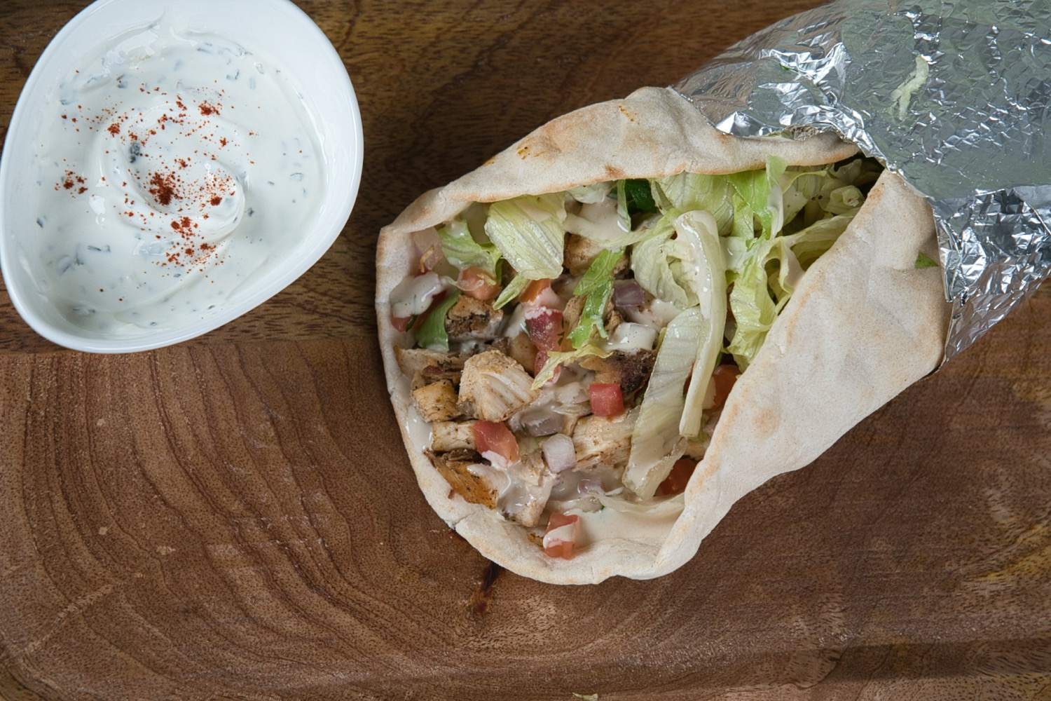 Garlic Chicken Wrap with toum