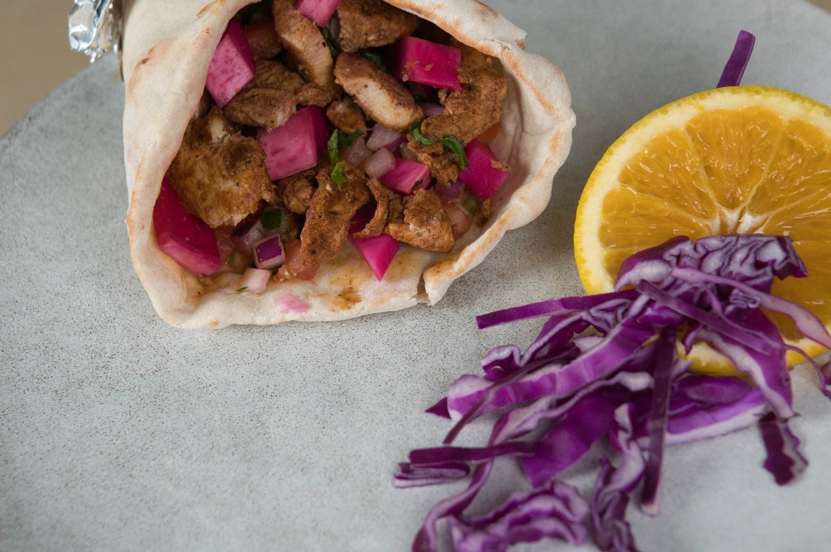 Beef shawarma wrap